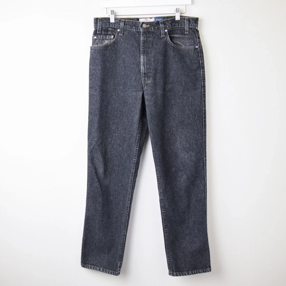 Vintage 90s Levi's Orange Tab 540 Made USA Charcoal Black Jeans Men's 34x30